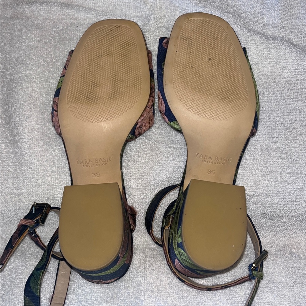 Zara Basic Collection block-heel ankle-strap flor… - image 7